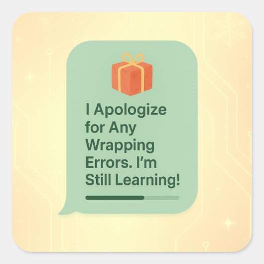 Ik excuseer me voor eventuele verpakkingsfouten –  vierkante sticker (Voorkant)