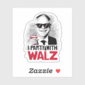 Ik feest met Tim Walz Sticker (Vel)