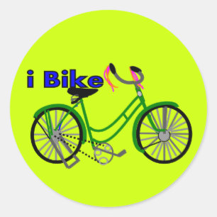Ik fiets (fiets) tekening 1950 fiets ronde sticker
