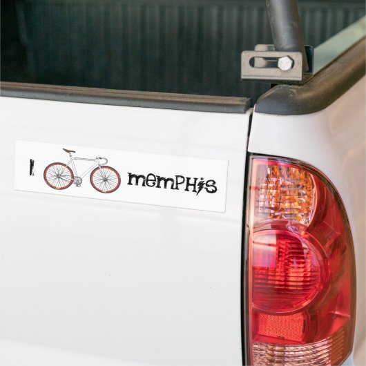 Ik fiets Memphis Bumpersticker (Op Truck)