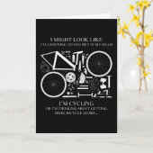 Ik fiets of ik denk aan cadeaus voor wielrenners kaart (Gele Bloem)