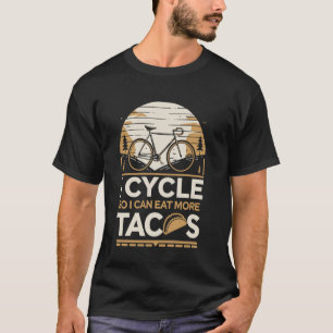 Ik fiets zodat ik meer taco's kan eten Fietser Gra T-shirt