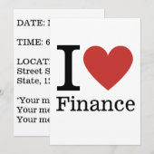 Ik ❤️ Finance Leuk Kaart (Voorkant / Achterkant)
