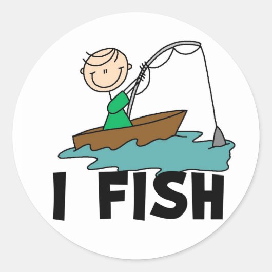 Ik Fish Stick Boy Stickers Sticker (Voorkant)