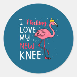 Ik flikflooi van mijn nieuwe knievervangingsoperat ronde sticker