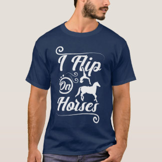 Ik flip op paarden jongen t-shirt