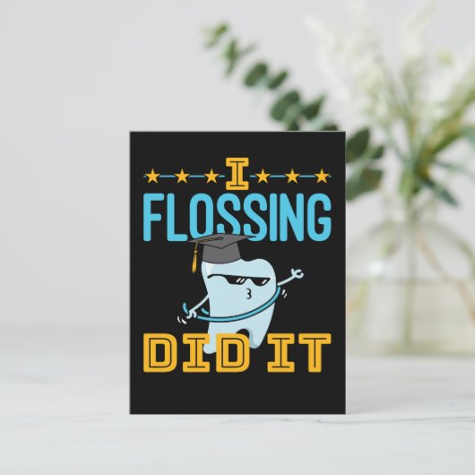 Ik flossen deed het tandarts Afstuderen RDH Briefkaart (Staand voorkant)