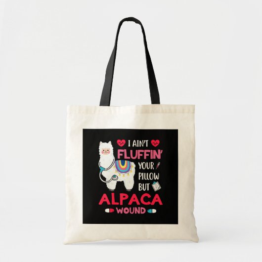 Ik fluffin je piloot maar Alpaca Wound Llama Tote Bag (Voorkant)