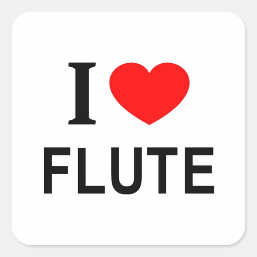IK ❤️ FLUIT IK HOU VAN FLUIT IK HARTFLUIT VIERKANTE STICKER (Voorkant)