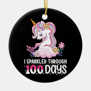 Ik fonkelde door 100 dagen Unicorn van school Keramisch Ornament