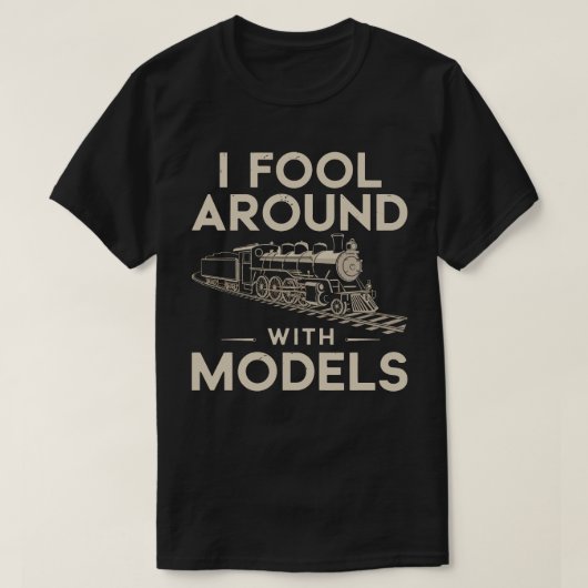 Ik fool rond met modellen - Model Train Collector T-shirt (Design voorkant)