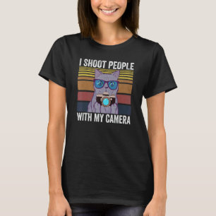 Ik fotografeer mensen met mijn camera Kat Fot T-shirt