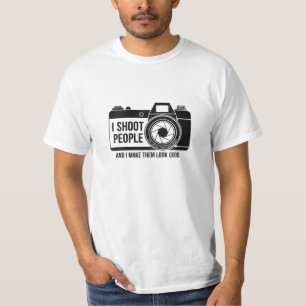 Ik fotografeer mensen zwart T-shirt