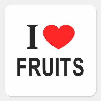 Ik ❤️ FRUITEN Ik HOU VAN FRUITEN Ik HEB FRUITEN HA Vierkante Sticker
