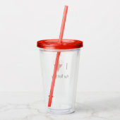 Ik (Funky Hartvormige Engelse Vlag) Uw Tekst Acryl Drinkbeker (Achterkant)