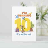 Ik ga 10 Happy Birthday kinder kaart draaien (Staand voorkant)