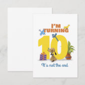 Ik ga 10 Happy Birthday kinder kaart draaien (Voorkant / Achterkant)