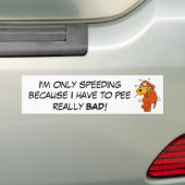 Ik ga alleen maar te snel bumpersticker (Op auto)