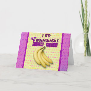 Ik ga BANANAS voor je Wenskaart Feestdagen Kaart
