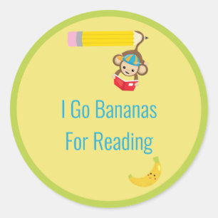 Ik ga Bananen gebruiken voor het lezen van een aap Ronde Sticker