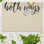 Ik ga beide kanten op grappige wijn rood wit minna theedoek (Gevouwen)