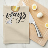 Ik ga beide kanten op grappige wijn rood wit minna theedoek (Quarter Fold)