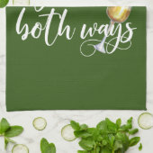 Ik ga beide kanten op grappige wijn rood wit minna theedoek (Gevouwen)