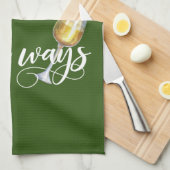 Ik ga beide kanten op grappige wijn rood wit minna theedoek (Quarter Fold)