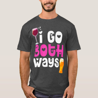Ik ga beide manieren Drink de Drinker Beer Lover v T-shirt