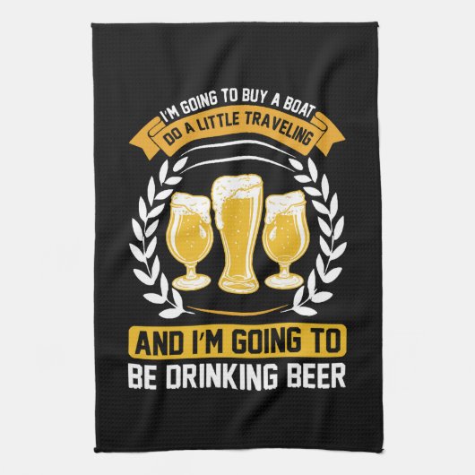 Ik ga bier drinken theedoek (Verticaal)