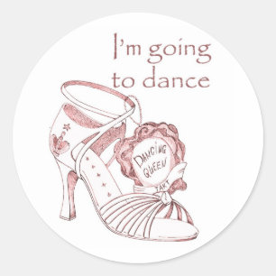 Ik ga dansen ronde sticker