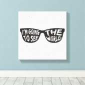 Ik ga de wereld zien canvas afdruk (Insitu (Houten vloer))