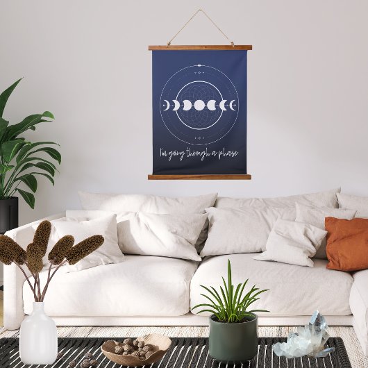 Ik ga door een fase maan hangend wandkleed