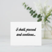 Ik ga door en ga verder briefkaart (Staand voorkant)