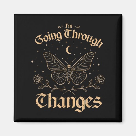 Ik ga door veranderingen,  gotische vleermuis magneet (Voorkant)