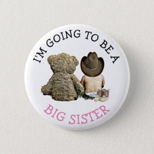 Ik ga een grote zuster-aankondiging worden ronde button 5,7 cm