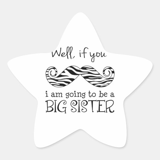 Ik ga een grote zuster worden ster sticker (Voorkant)
