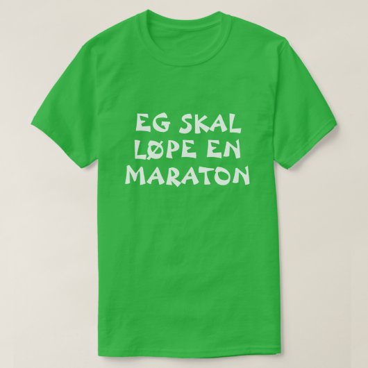 Ik ga een marathon runnen in Noors groen T-shirt (Design voorkant)