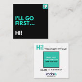 Ik ga eerst...hoi! vierkante visitekaartje (Voorkant / Achterkant)