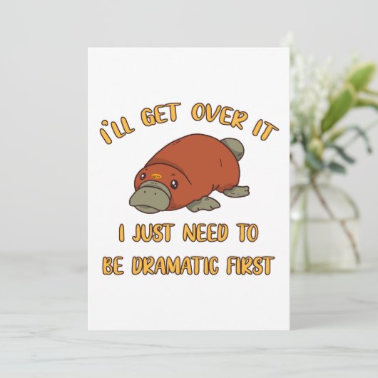 Ik ga er wel over. Platypus. Bedankkaart (Staand voorkant)