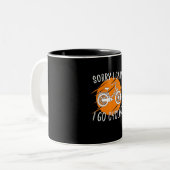 Ik ga fietsen tweekleurige koffiemok (Voorkant links)