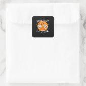 Ik ga fietsen vierkante sticker (Tas)
