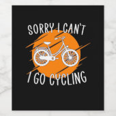 Ik ga fietsen wijn etiket (Enkel label)