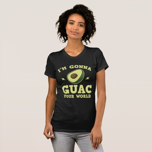 Ik ga Guac, je wereld grappige Guacamole Avocado T-shirt (Voorkant volledig)