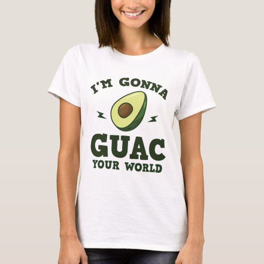 Ik ga Guac, je wereld grappige Guacamole Avocado T-shirt (Voorkant)