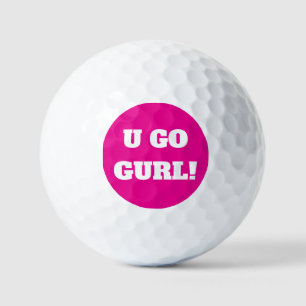 "IK GA GURL!" Hot Pink golfbal! Golfballen