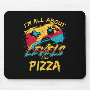 Ik Ga helemaal over Levels En Pizza Grappig Gamer Muismat