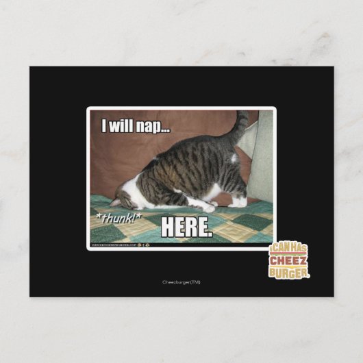 Ik ga hier slapen briefkaart (Voorkant)