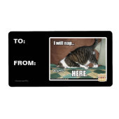 Ik ga hier slapen etiket (Voorkant)