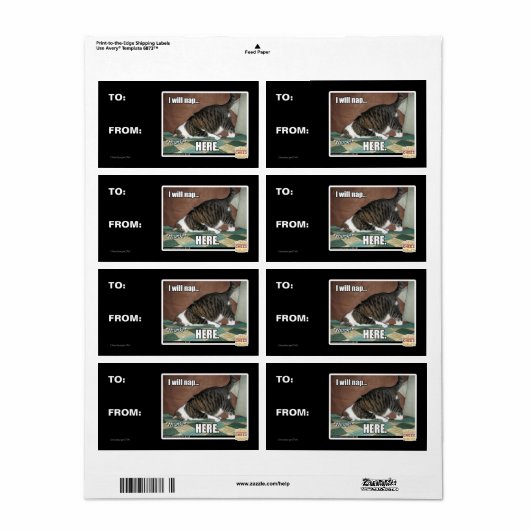 Ik ga hier slapen etiket (Full Sheet)